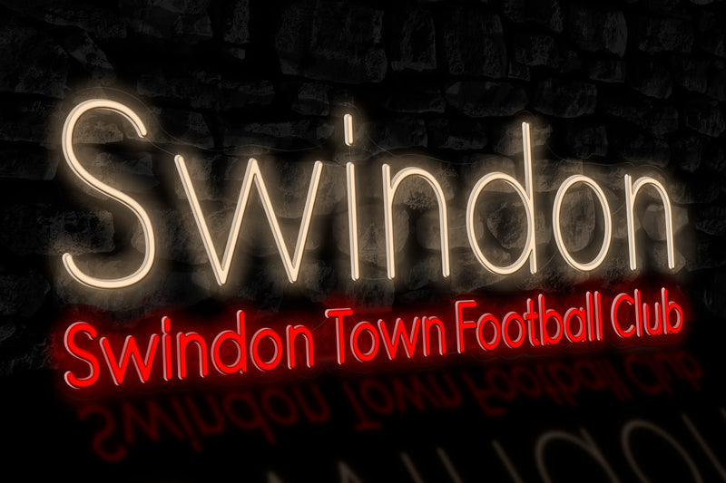 "SWINDON - Swindon Town Football Club" - Licensed LED Neon Sign, Swindon Town FC