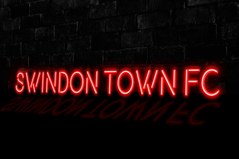 "SWINDON TOWN FC" (block letters) - Licensed LED Neon Sign, Swindon Town FC