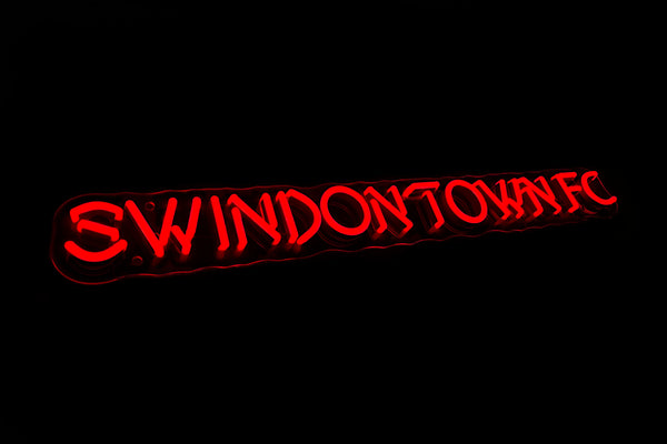 "SWINDON TOWN FC" (block letters) - Licensed LED Neon Sign, Swindon Town FC