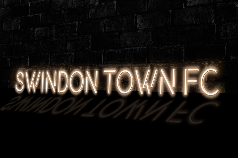 "SWINDON TOWN FC" (block letters) - Licensed LED Neon Sign, Swindon Town FC