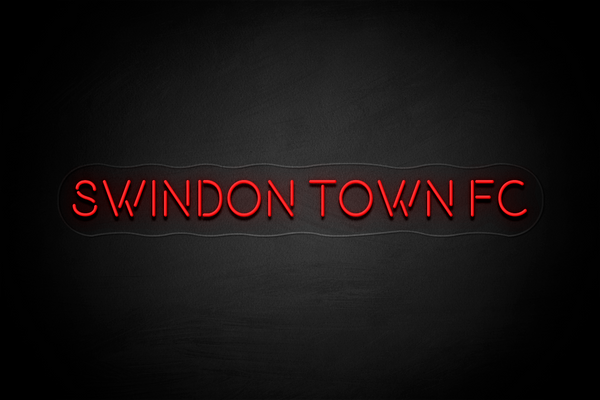 "SWINDON TOWN FC" (block letters) - Licensed LED Neon Sign, Swindon Town FC