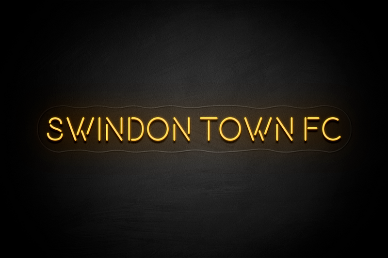 "SWINDON TOWN FC" (block letters) - Licensed LED Neon Sign, Swindon Town FC