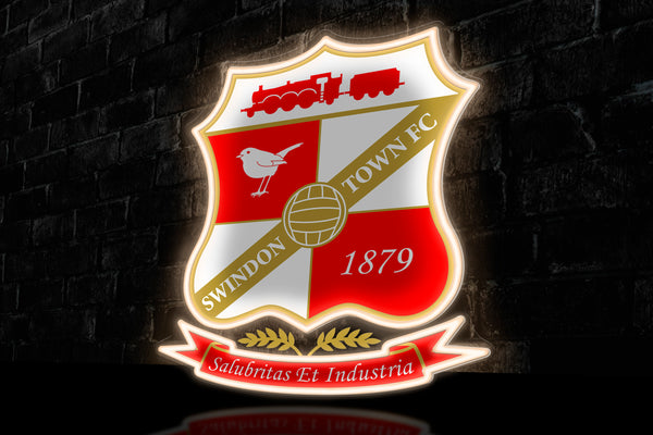 Swindon Town UV-print Badge - Licensed LED Neon Sign, Swindon Town FC