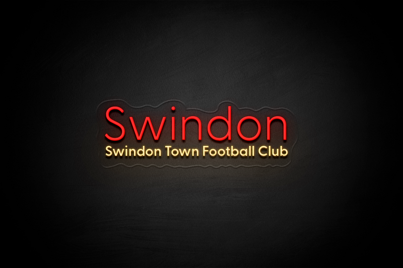 "SWINDON - Swindon Town Football Club" - Licensed LED Neon Sign, Swindon Town FC