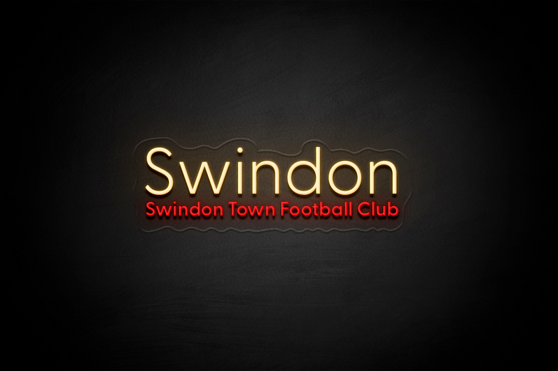 "SWINDON - Swindon Town Football Club" - Licensed LED Neon Sign, Swindon Town FC
