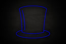 Top hat icon Male restrooms - LED neon sign