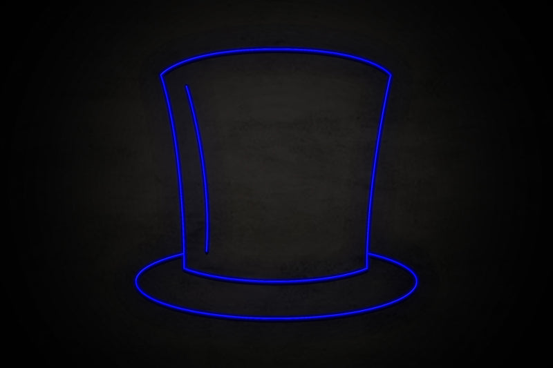 Top hat icon Male restrooms - LED neon sign