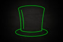 Top hat icon Male restrooms - LED neon sign