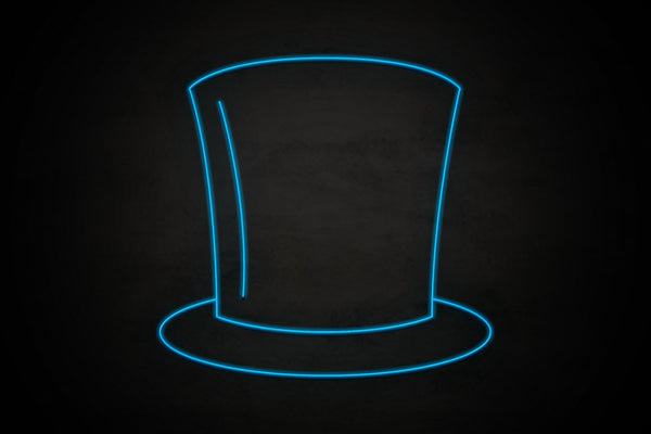 Top hat icon Male restrooms - LED neon sign