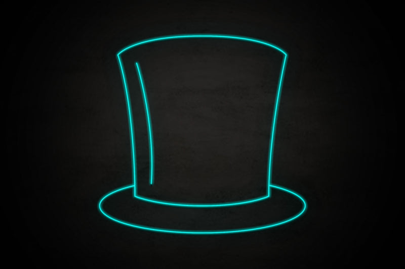 Top hat icon Male restrooms - LED neon sign