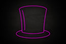 Top hat icon Male restrooms - LED neon sign