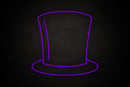 Top hat icon Male restrooms - LED neon sign
