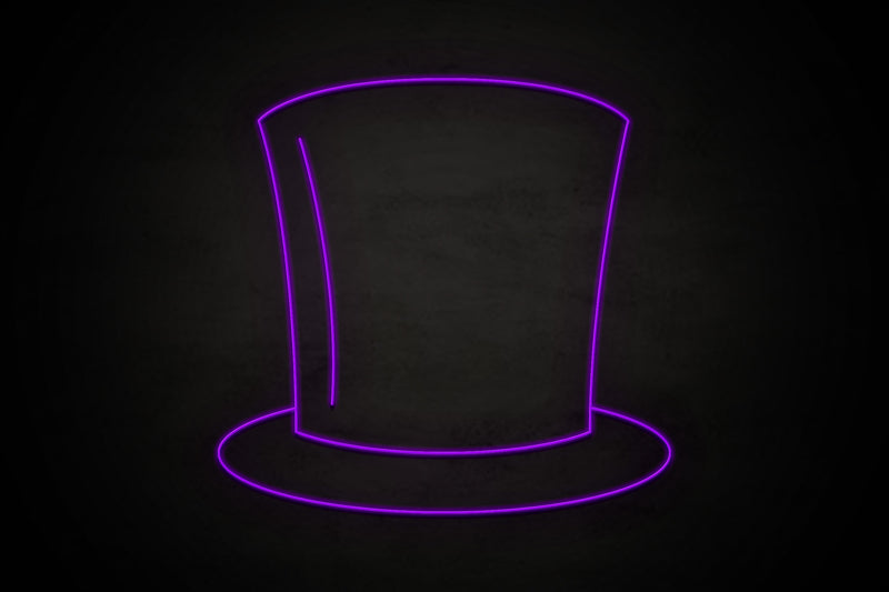 Top hat icon Male restrooms - LED neon sign