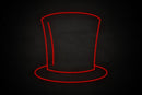 Top hat icon Male restrooms - LED neon sign