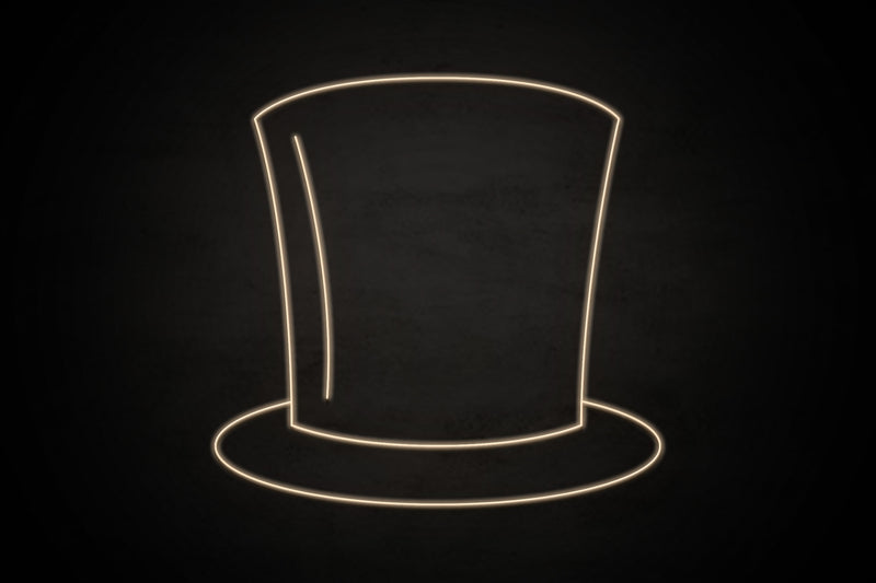 Top hat icon Male restrooms - LED neon sign