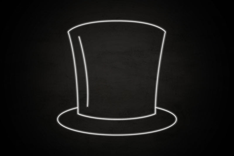 Top hat icon Male restrooms - LED neon sign