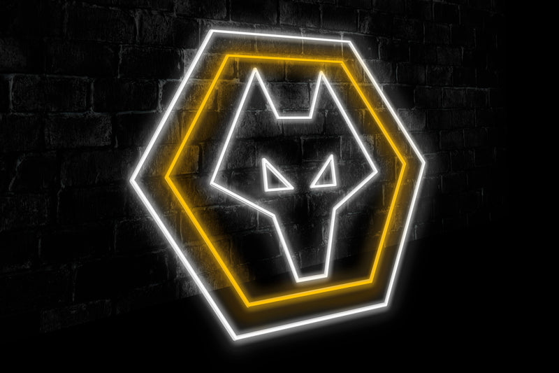 Wolves Crest - Licensed LED Neon Sign, Wolverhampton Wanderers FC