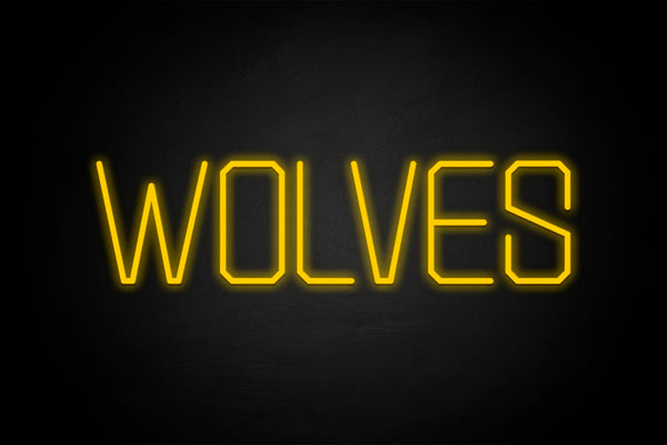 "WOLVES" - Licensed LED Neon Sign, Wolverhampton Wanderers FC