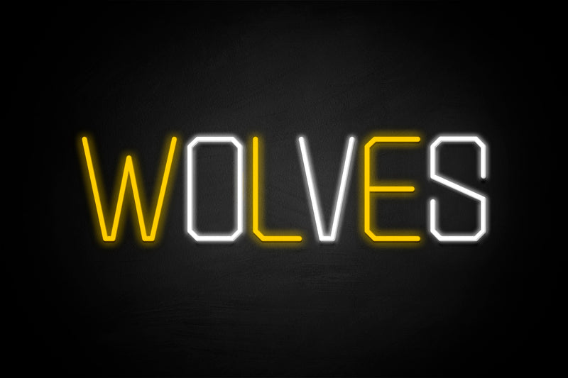 "WOLVES" - Licensed LED Neon Sign, Wolverhampton Wanderers FC