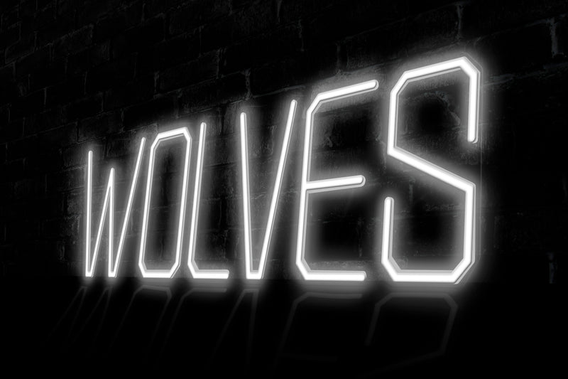 "WOLVES" - Licensed LED Neon Sign, Wolverhampton Wanderers FC