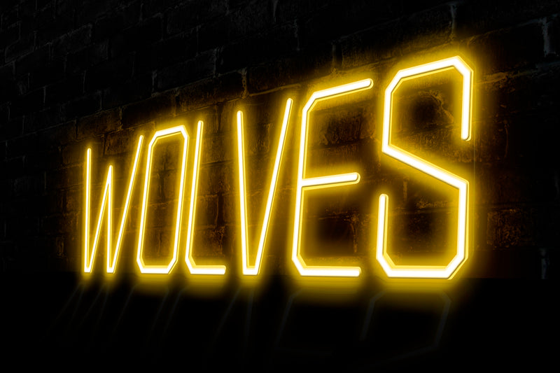 "WOLVES" - Licensed LED Neon Sign, Wolverhampton Wanderers FC