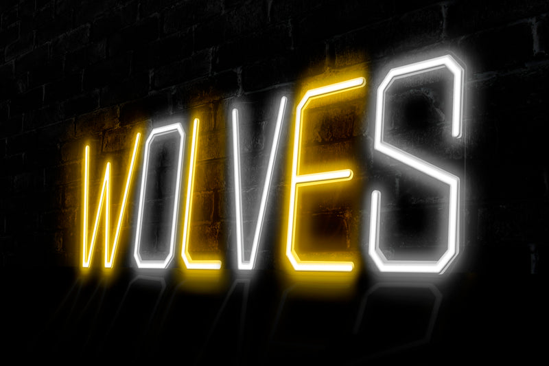 "WOLVES" - Licensed LED Neon Sign, Wolverhampton Wanderers FC