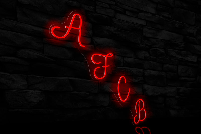 "AFCB" (in steps) - Licensed LED Neon Sign, AFC Bournemouth