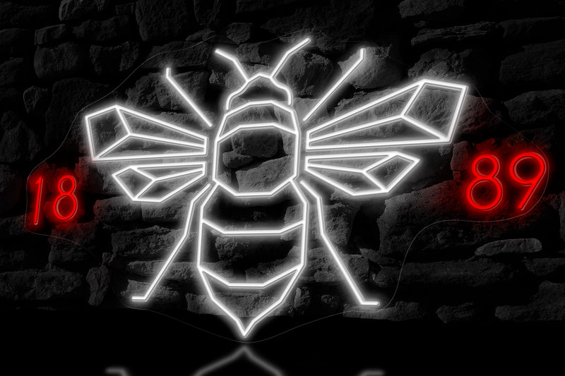 The Brentford Bee & Year 1889 - Licensed LED Neon Sign, Brentford FC