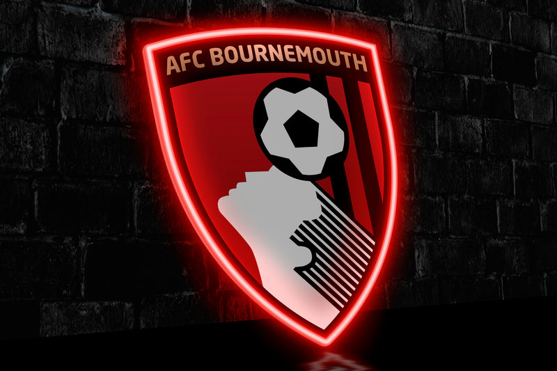 AFCB UV-print Badge - Licensed LED Neon Sign, AFC Bournemouth