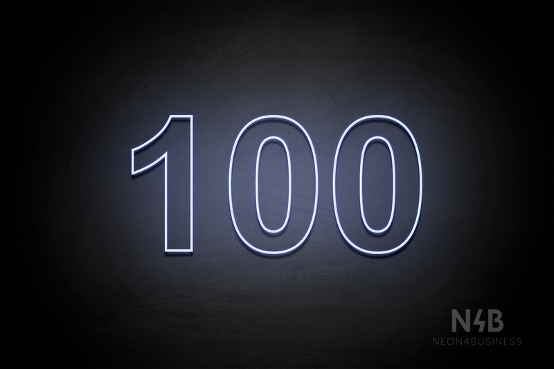 Number "100" (Arial font) - LED neon sign