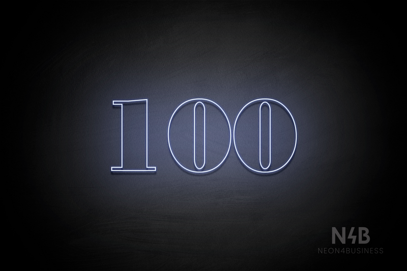 Number "100" (Bodoni Libre font) - LED neon sign
