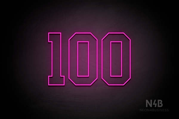 Number "100" (Details font) - LED neon sign