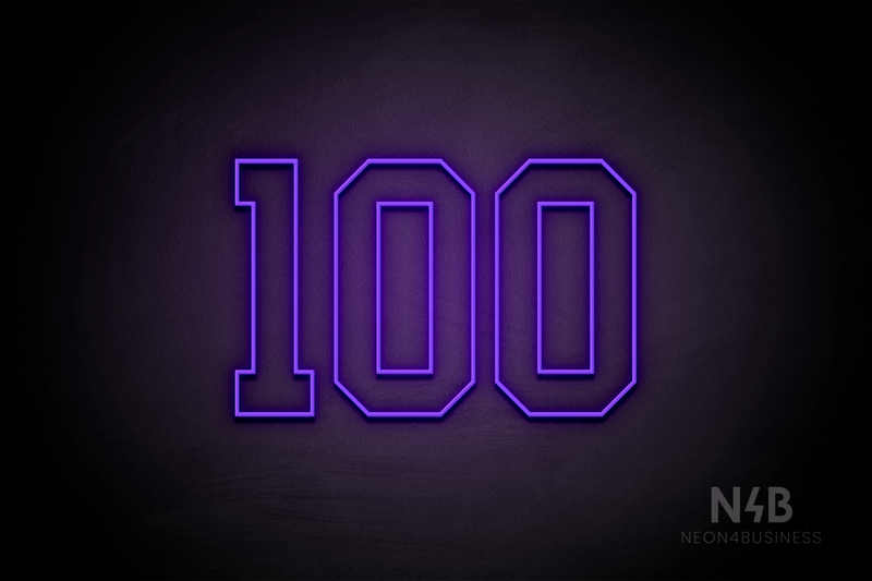 Number "100" (Details font) - LED neon sign