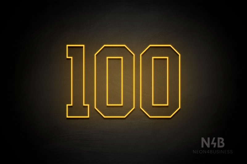 Number "100" (Details font) - LED neon sign