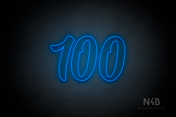 Number "100" (Charming font) - LED neon sign