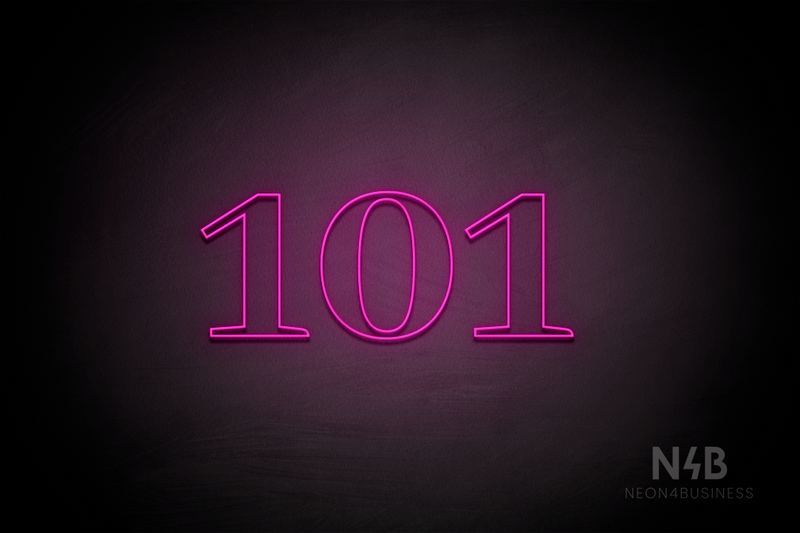 Number "101" (World font) - LED neon sign