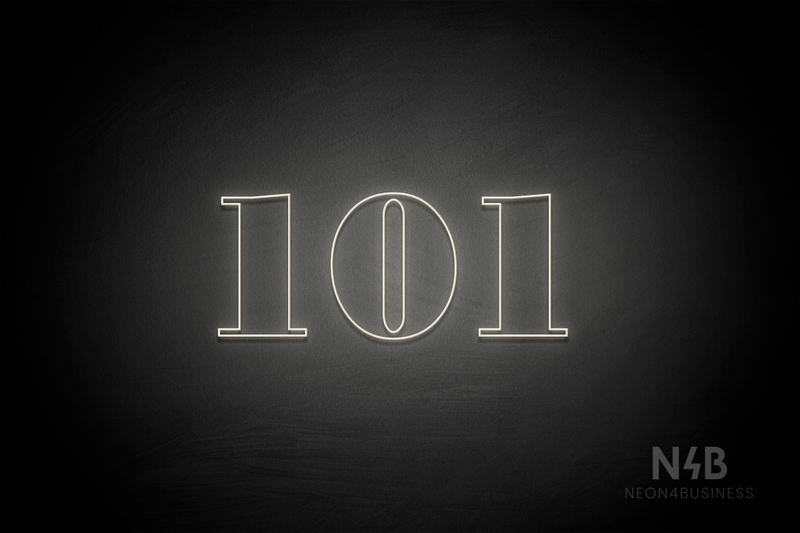 Number "101" (Bodoni Libre font) - LED neon sign