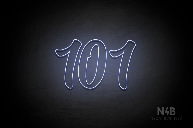 Number "101" (Charming font) - LED neon sign