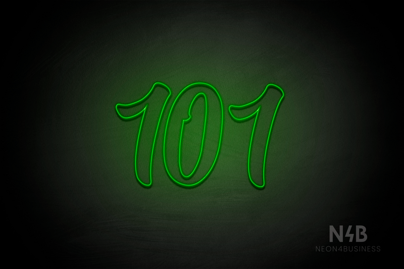 Number "101" (Charming font) - LED neon sign