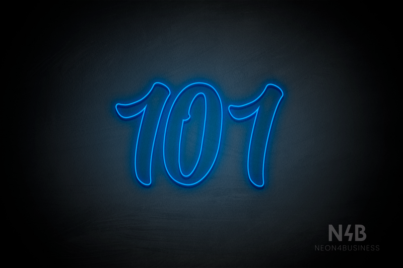 Number "101" (Charming font) - LED neon sign