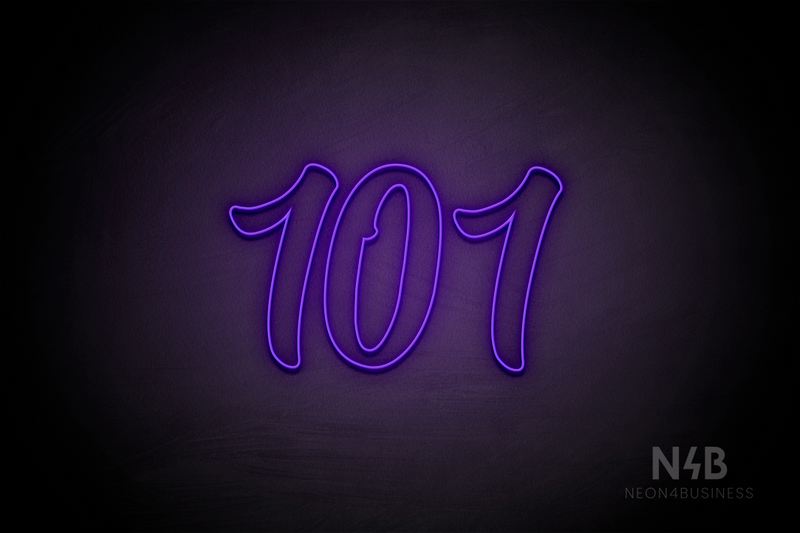 Number "101" (Charming font) - LED neon sign