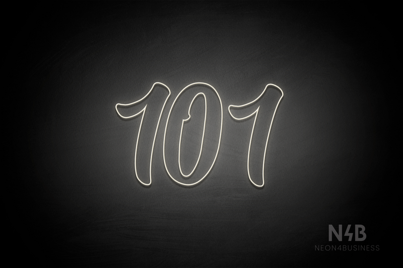 Number "101" (Charming font) - LED neon sign