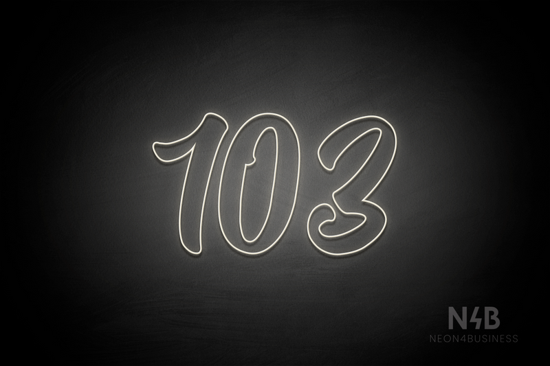 Number "104" (World font) - LED neon sign