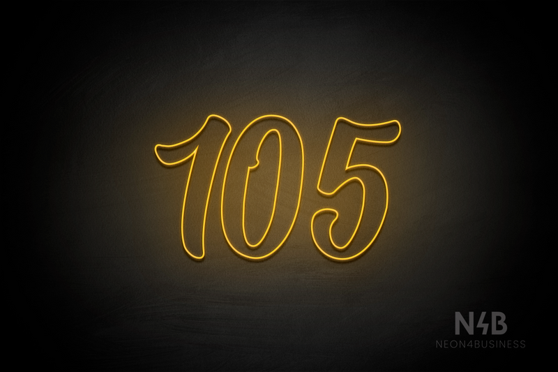 Number "105" (Charming font) - LED neon sign