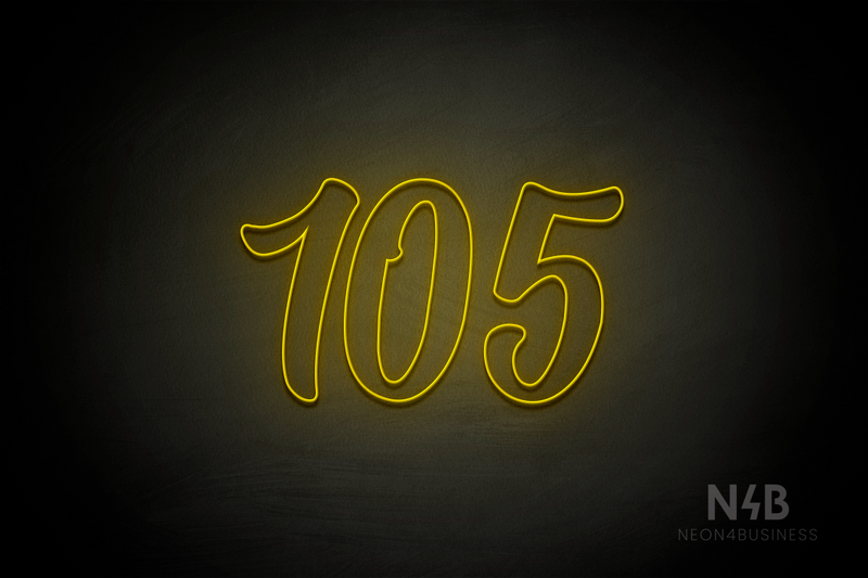 Number "105" (Charming font) - LED neon sign