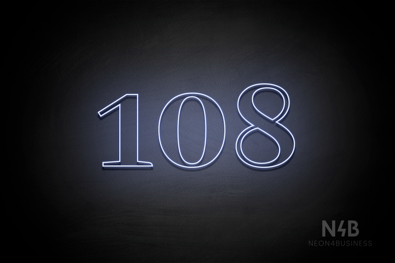 Number "108" (World font) - LED neon sign