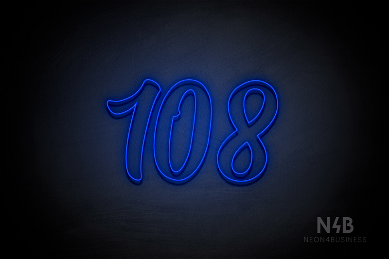 Number "108" (Charming font) - LED neon sign