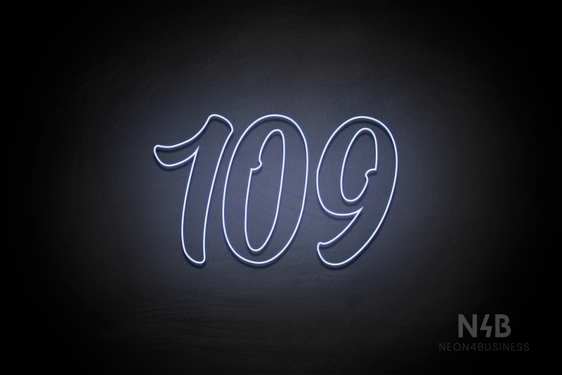 Number "109" (Charming font) - LED neon sign