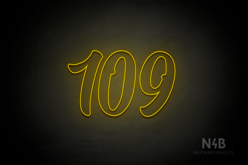 Number "109" (Charming font) - LED neon sign