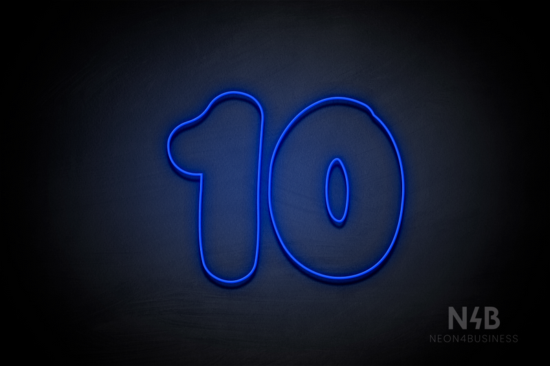 Number "10" (Fabeka font) - LED neon sign